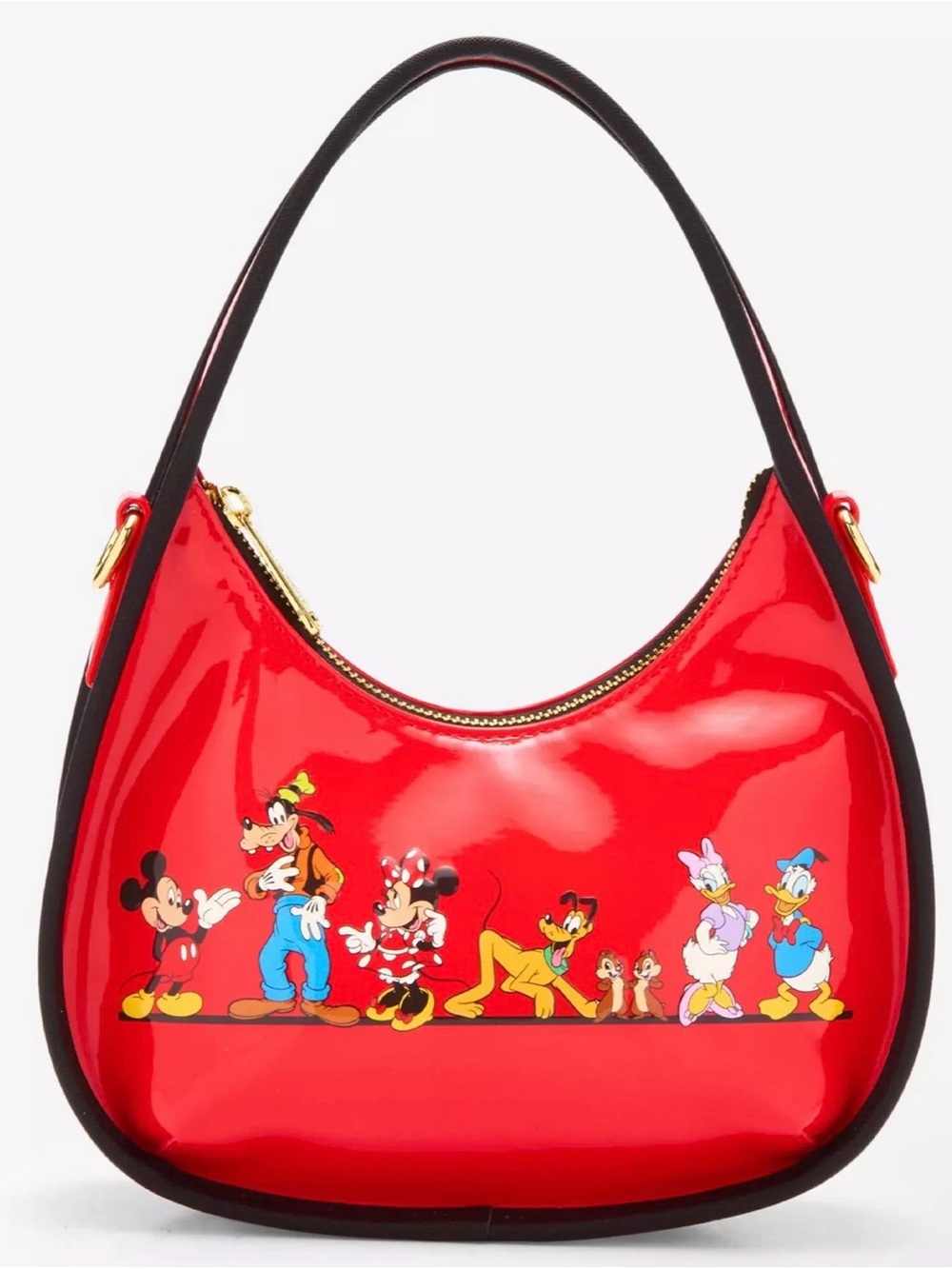 Loungefly Disney Mickey & Friends Red Patent Shoulder Bag